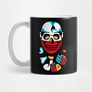 Skull glass and dice Mug